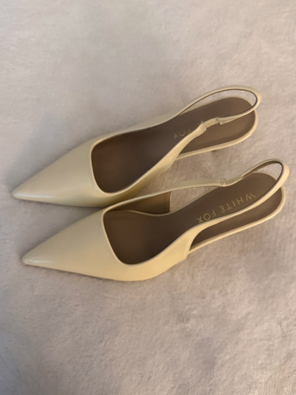 White Fox Butter Tayte Slingback Heels